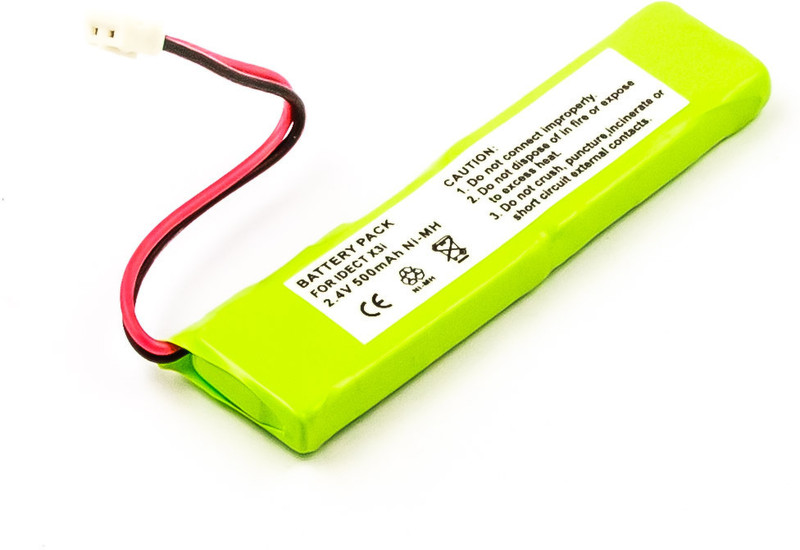 MicroBattery MBCP0041 Nickel Metal Hydride 500mAh 2.4V rechargeable battery