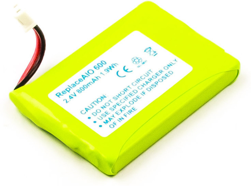 MicroBattery MBCP0043 Nickel Metal Hydride 800mAh 2.4V rechargeable battery