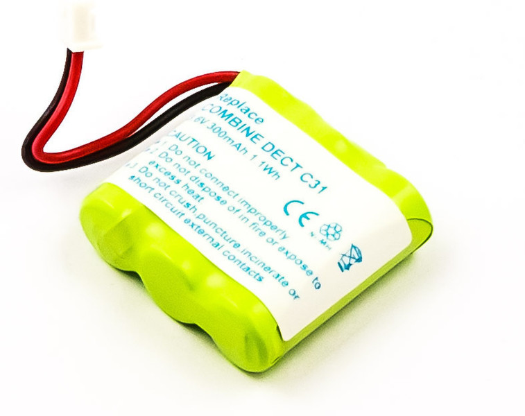 MicroBattery MBCP0058 Nickel Metal Hydride 300mAh 3.6V rechargeable battery