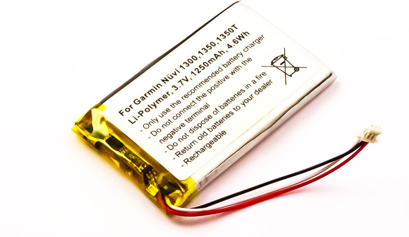 MicroBattery MBGPS0017 Lithium Polymer (LiPo) 1250mAh 3.7V Wiederaufladbare Batterie