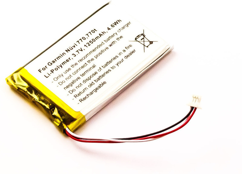 MicroBattery MBGPS0033 Lithium Polymer (LiPo) 1250mAh 3.7V Wiederaufladbare Batterie