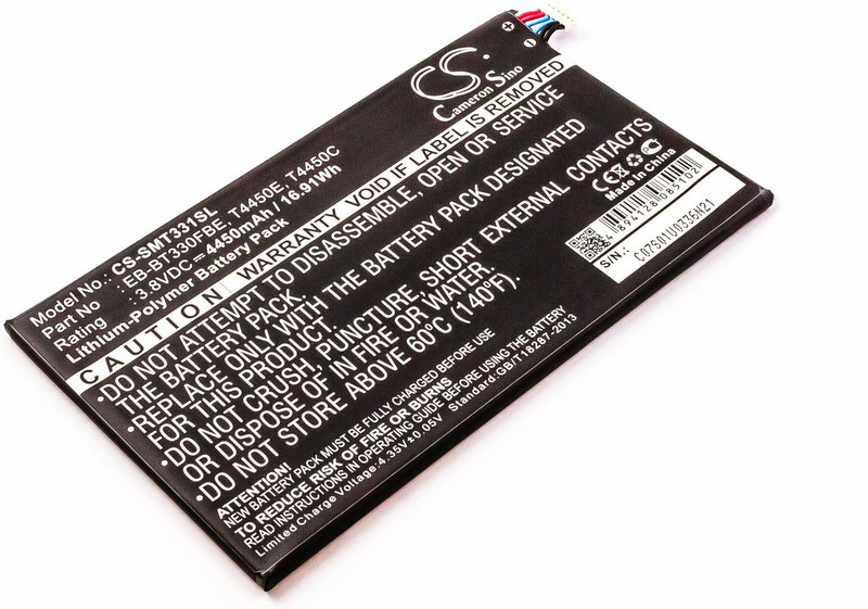 MicroBattery MBTAB0026 Lithium Polymer (LiPo) 4450mAh 3.8V Wiederaufladbare Batterie