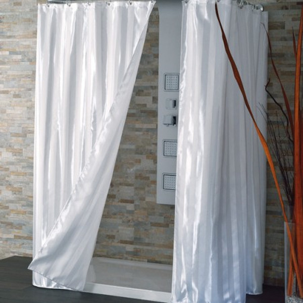 CPE Raso Grommet Polyester White shower curtain