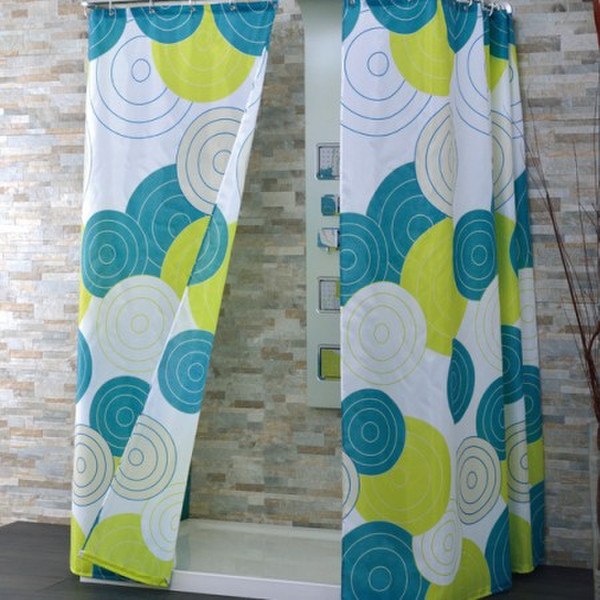 CPE Molino Grommet Polyester Blue,Grey,Lime,White shower curtain