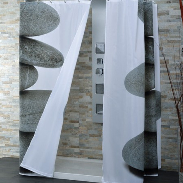 CPE Dorino Grommet Polyester Grey,White shower curtain