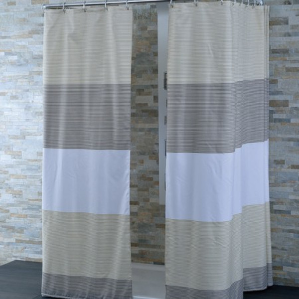 CPE Cadorna Grommet Polyester Brown,Grey,White shower curtain