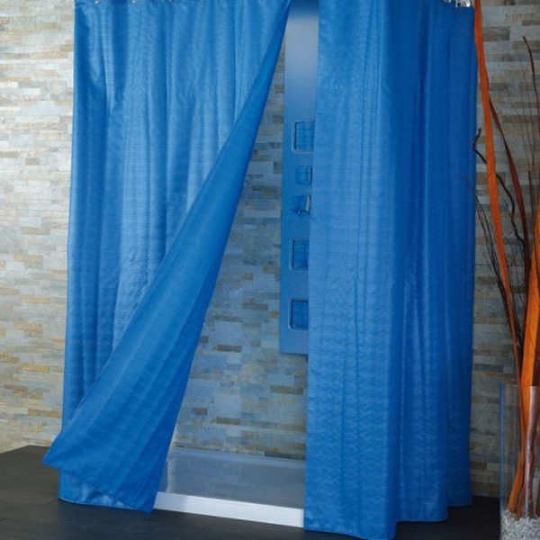 CPE Mais Öse Polyester Blau Duschvorhang