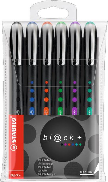 Stabilo 1018/6-2 Stick pen Black,Blue,Green,Lilac,Red,Turquoise 6pc(s) rollerball pen