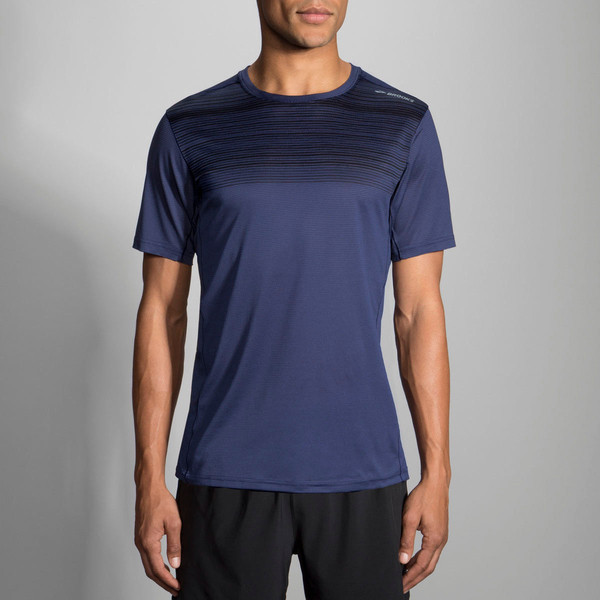 Brooks Ghost Short Sleeve T-shirt XL Short sleeve Crew neck Polyester Black,Navy