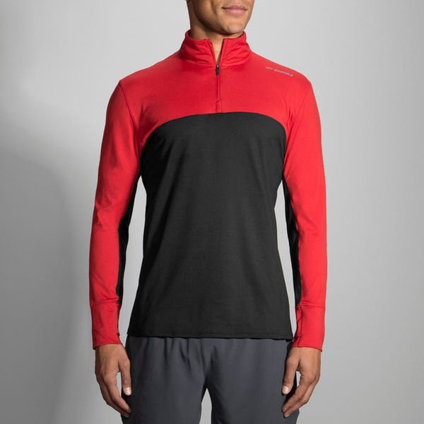 Brooks 211091646.040 Base layer shirt XL Langärmlig T-Hals Schwarz, Rot Männer Shirt/Oberteil