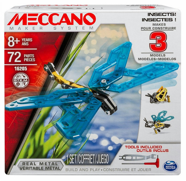Meccano 3 Model Set, Insects Animal erector set 8year(s) 72pc(s)