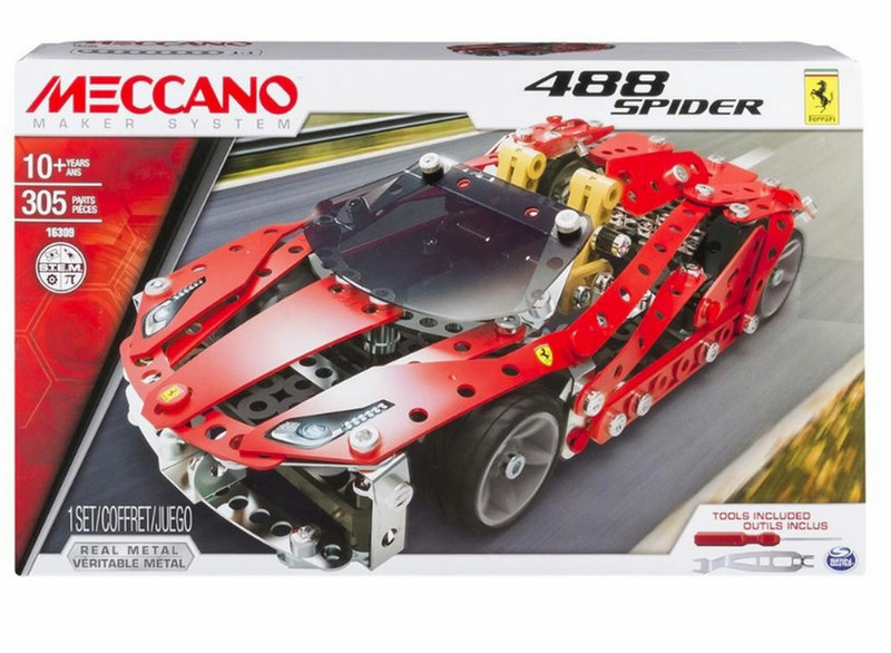 Meccano Ferrari 488 Spider Vehicle erector set 10Jahr(e) 306Stück(e)