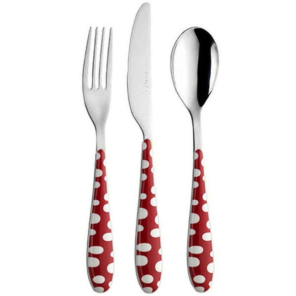 Pinti Inox Bollicine 24pc(s) Red,Stainless steel flatware set