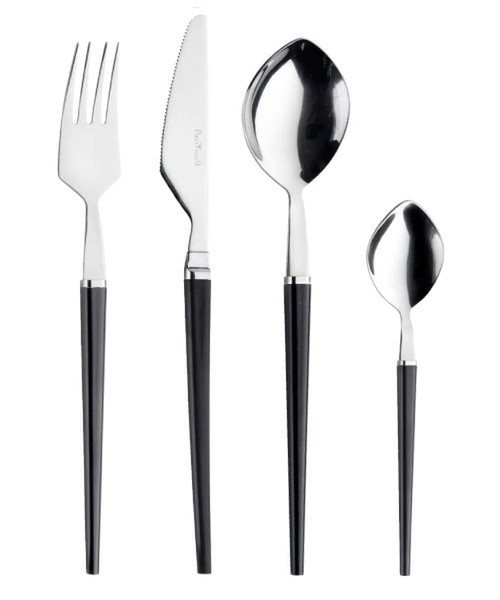 Pinti Inox Freccia 24pc(s) Black,Stainless steel flatware set