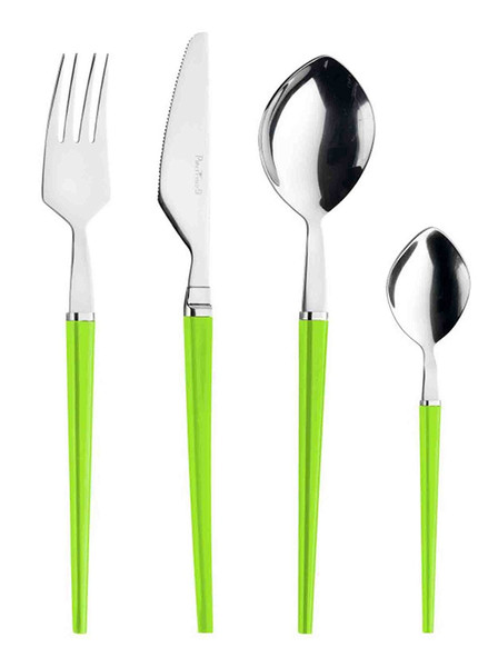 Pinti Inox Freccia 24pc(s) Green,Stainless steel flatware set