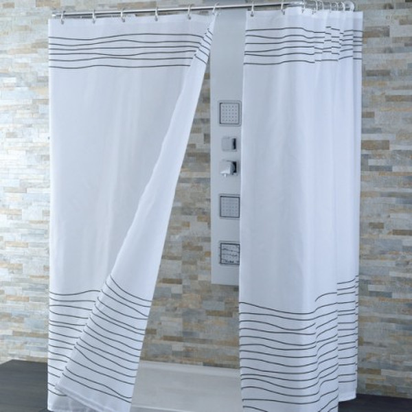 CPE Alcatraz Grommet Polyester Grey,White shower curtain