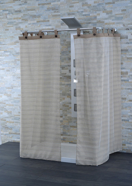 CPE Elegant Hidden tab Polyester Beige,Brown shower curtain