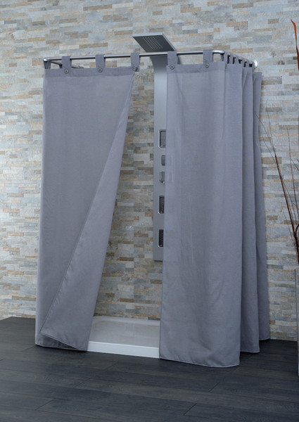 CPE Linen Hidden tab Linen,Polyester Grey shower curtain
