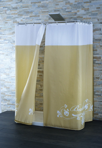 CPE Bathroom Grommet Polyester Beige,White shower curtain