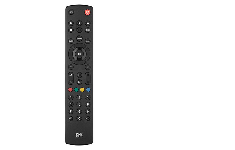 One For All Contour TV Press buttons Black remote control