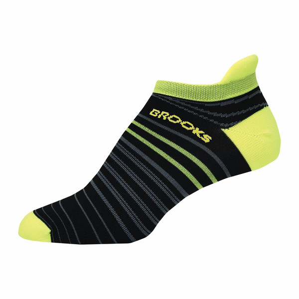 Brooks Launch Lightweight Tab Black,Grey,Yellow Female S Classic socks