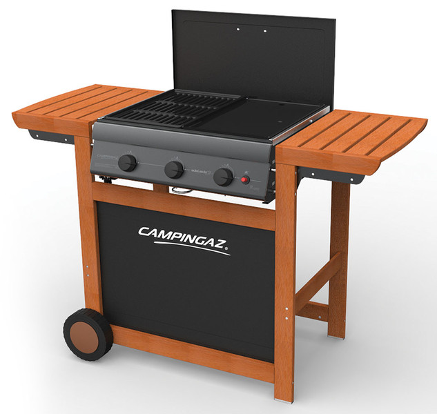 Campingaz 3 Series Classic Adelaide 3 Woody Barbecue Cart Natural gas 14000W Black,Wood