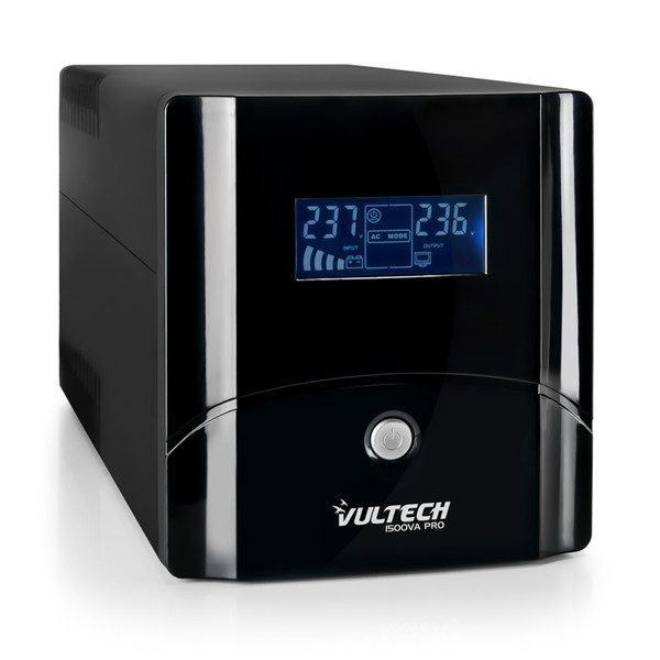 Vultech UPS1500VA-PRO Zeile-interaktiv 1500VA 4AC-Ausgänge Kompakt Schwarz Unterbrechungsfreie Stromversorgung (UPS)