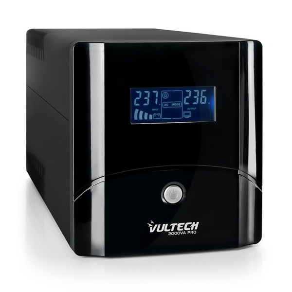 Vultech UPS2000VA-PRO Line-Interactive 2000VA 4AC outlet(s) Compact Black uninterruptible power supply (UPS)