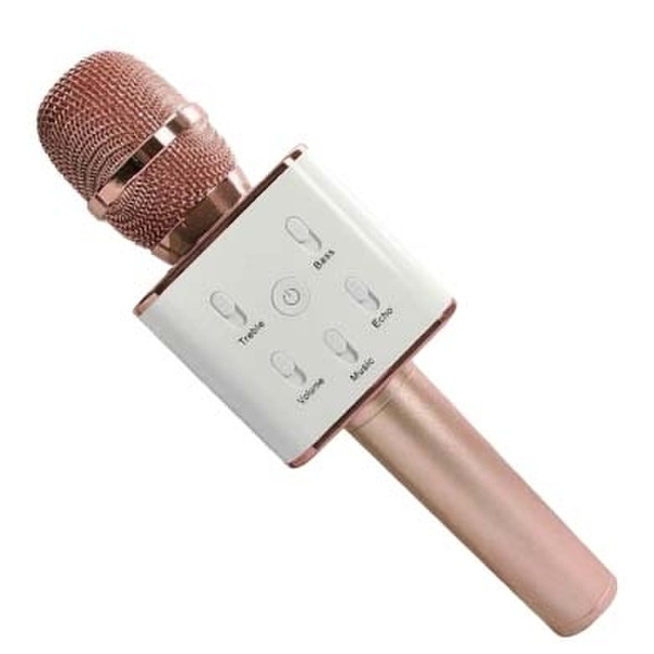 Data Components 832460 Karaoke microphone Проводная Бронзовый, Белый микрофон