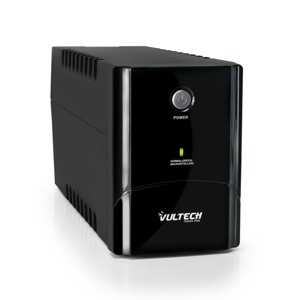 Vultech UPS700VA-PRO Интерактивная 700ВА 2розетка(и) Компактный Черный источник бесперебойного питания
