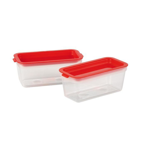 Tescoma 891876 Rectangular Box 0.3L Red,Transparent 2pc(s) food storage container