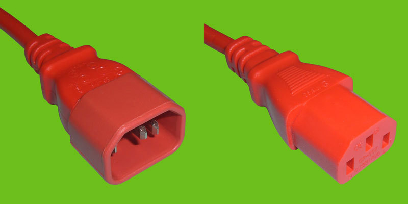 Diggelmann SPVRD10-05 0.5m C13 coupler CEE7/14 Red power cable