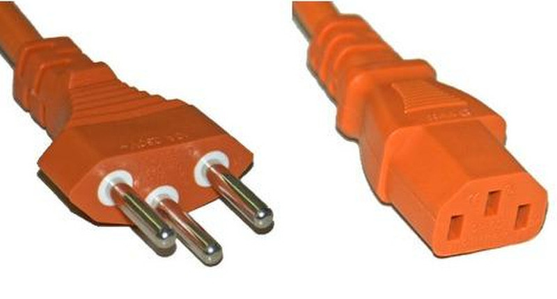 Diggelmann 3m, T12/C13 3m C13-Koppler Orange Stromkabel