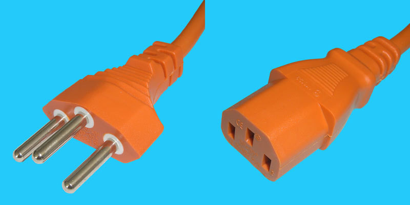 Diggelmann SPCO10-5 5m C13 coupler Orange power cable