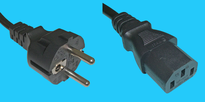 Diggelmann NCDE-2 3m CEE7/7 C13 coupler Black power cable