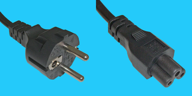 Diggelmann NCNDE-2G 2m CEE7/7 C5 coupler Black power cable