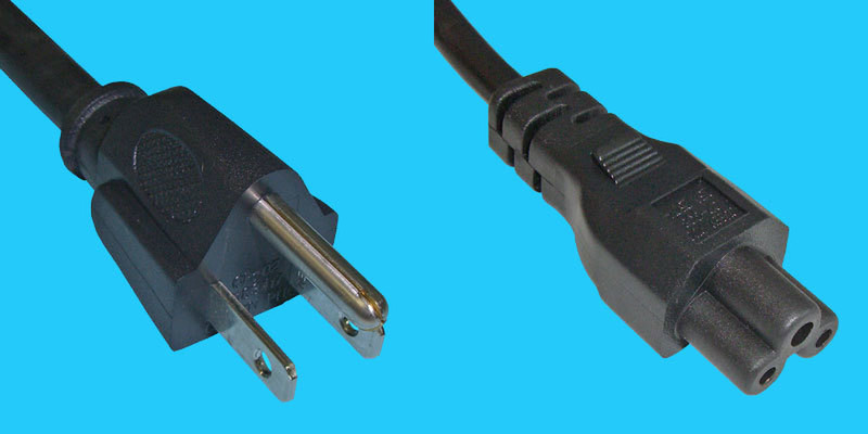 Diggelmann NCNUS-2 2m NEMA 5-15P C5 coupler Black power cable
