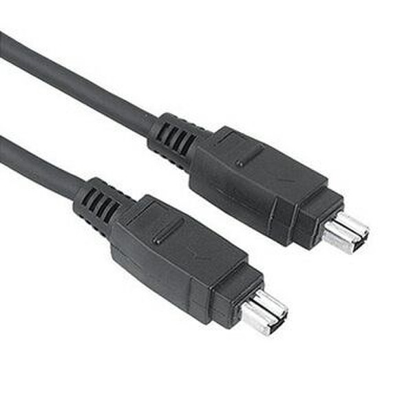 Hama Video Connecting Cable, 4-pin IEEE 1394 AV male plug, 2 m, Digital 2m Schwarz Firewire-Kabel