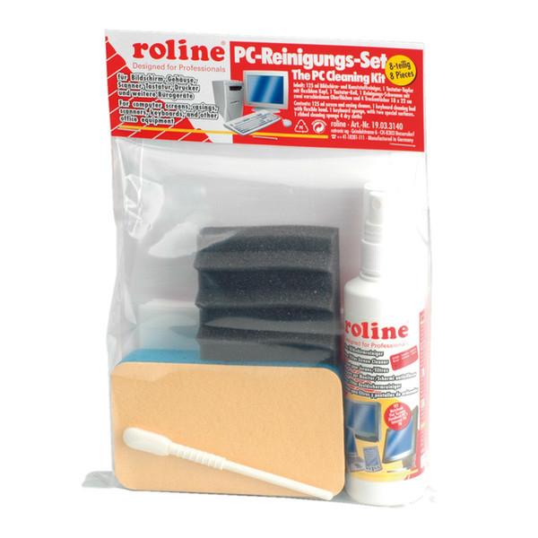 ROLINE PC-Cleaning Set Equipment cleansing wet/dry cloths & liquid 125мл