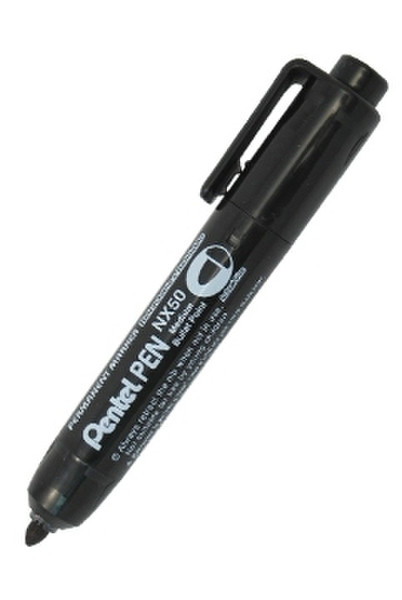 Pentel Retractable Permanent Marker Rundspitze Schwarz 12Stück(e) Permanent-Marker