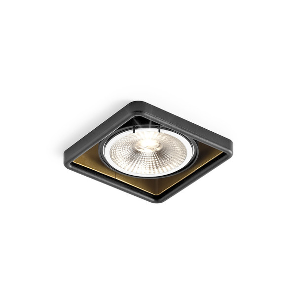 Wever & Ducré OBOQ SQUARE 1.0 Для помещений Recessed lighting spot 15Вт Черный, Золотой