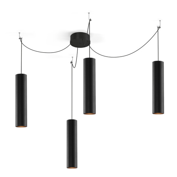 Wever & Ducré Ray Multi 3.0 PAR16 Flexible mount GU10 Black suspension lighting