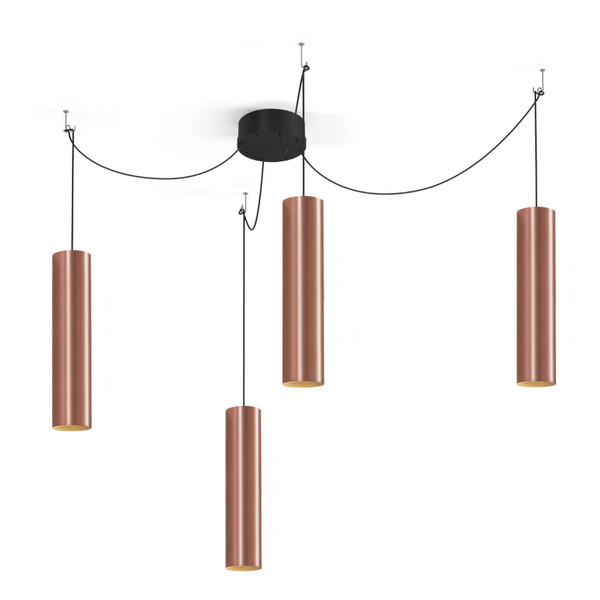 Wever & Ducré Ray Multi 3.0 PAR16 Flexible mount GU10 Black,Copper suspension lighting