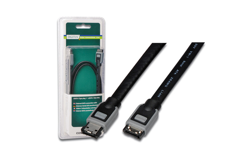 Digitus eSATA adapter cable, 1.5m 1.5m eSATA eSATA Schwarz SATA-Kabel