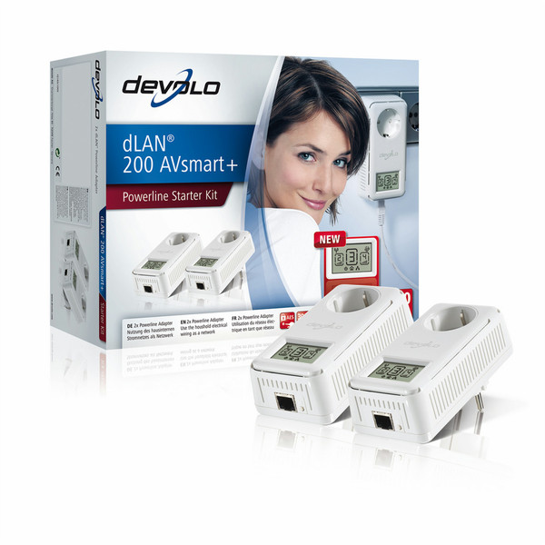 Devolo dLAN 200 AVsmart+ Starter Kit Ethernet 200Мбит/с сетевая карта