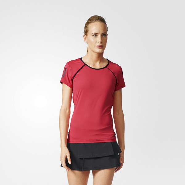 Adidas BQ4845 XS T-shirt XS Kurzärmel Rundhals Polyester Rot Frauen Shirt/Oberteil