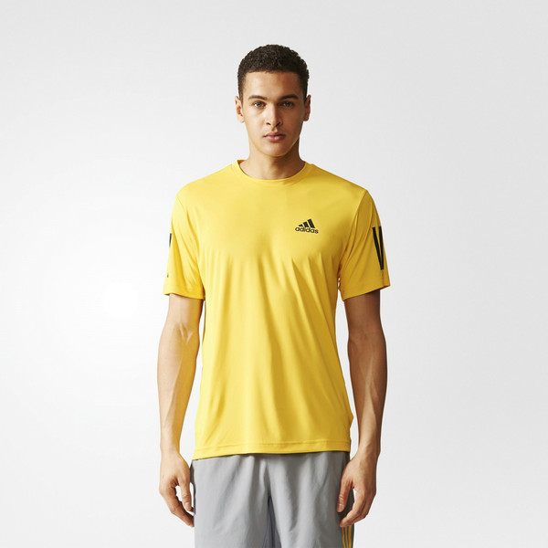 Adidas BQ4916 M Футболка м Короткий рукав Круглый вырез под горло Полиэстер Желтый мужская рубашка/футболка
