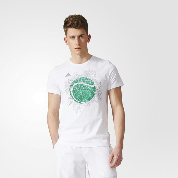 Adidas CE7362 M Футболка м Короткий рукав Круглый вырез под горло Зеленый, Белый мужская рубашка/футболка