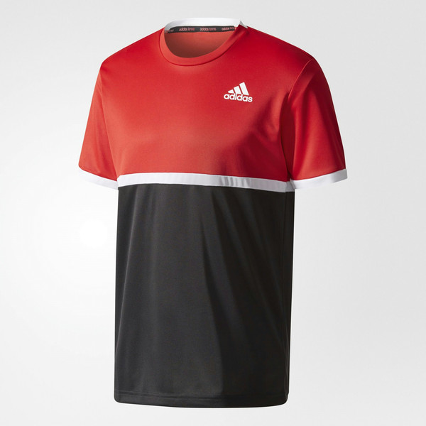 Adidas BQ4931 L T-shirt L Kurzärmel Rundhals Polyester Schwarz, Rot, Weiß Männer Shirt/Oberteil