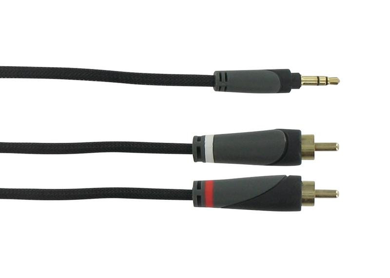 Connect Research CRE21012 1.2м 3,5 мм 2 x RCA Черный аудио кабель